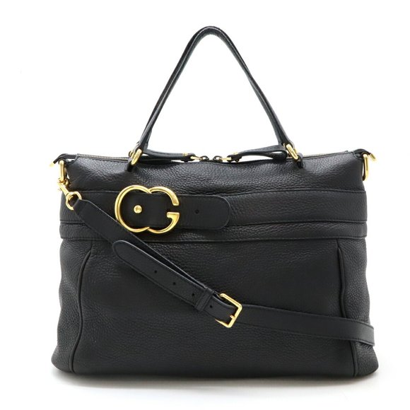 Gucci Handbags - GUCCI Black Leather Shoulder Bag